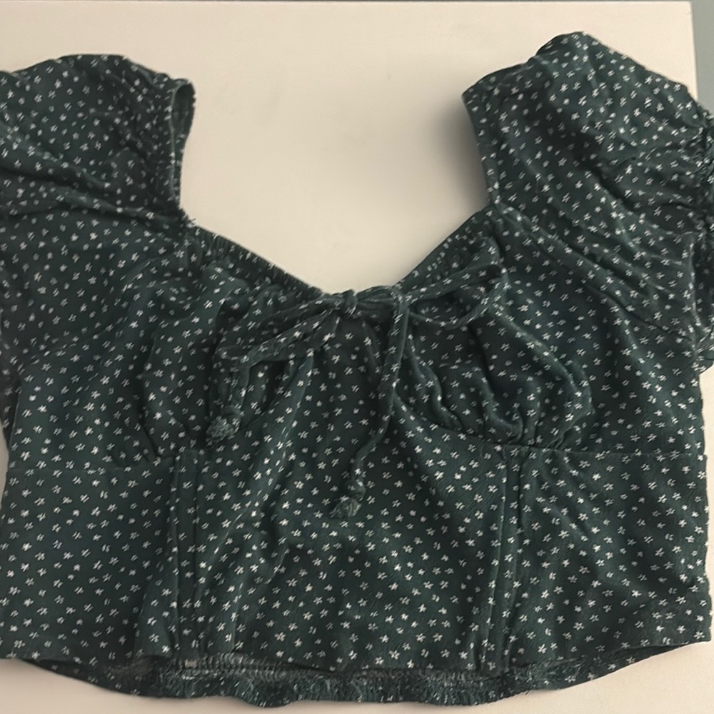 Green Floral Women's Top